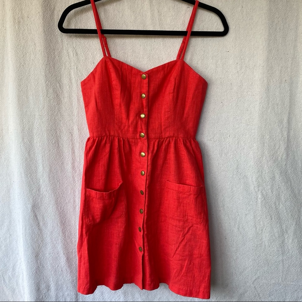 Urban Outfitters Crop muted red dress with pockets